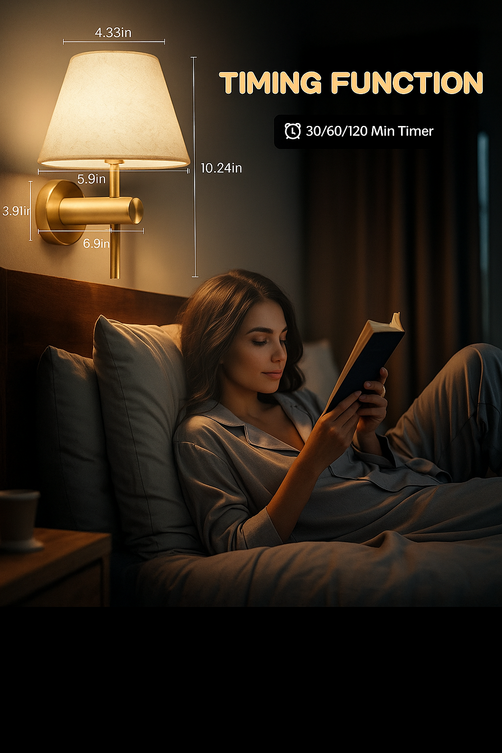 Cordless Rechargeable Battery Powered Wall Lamp