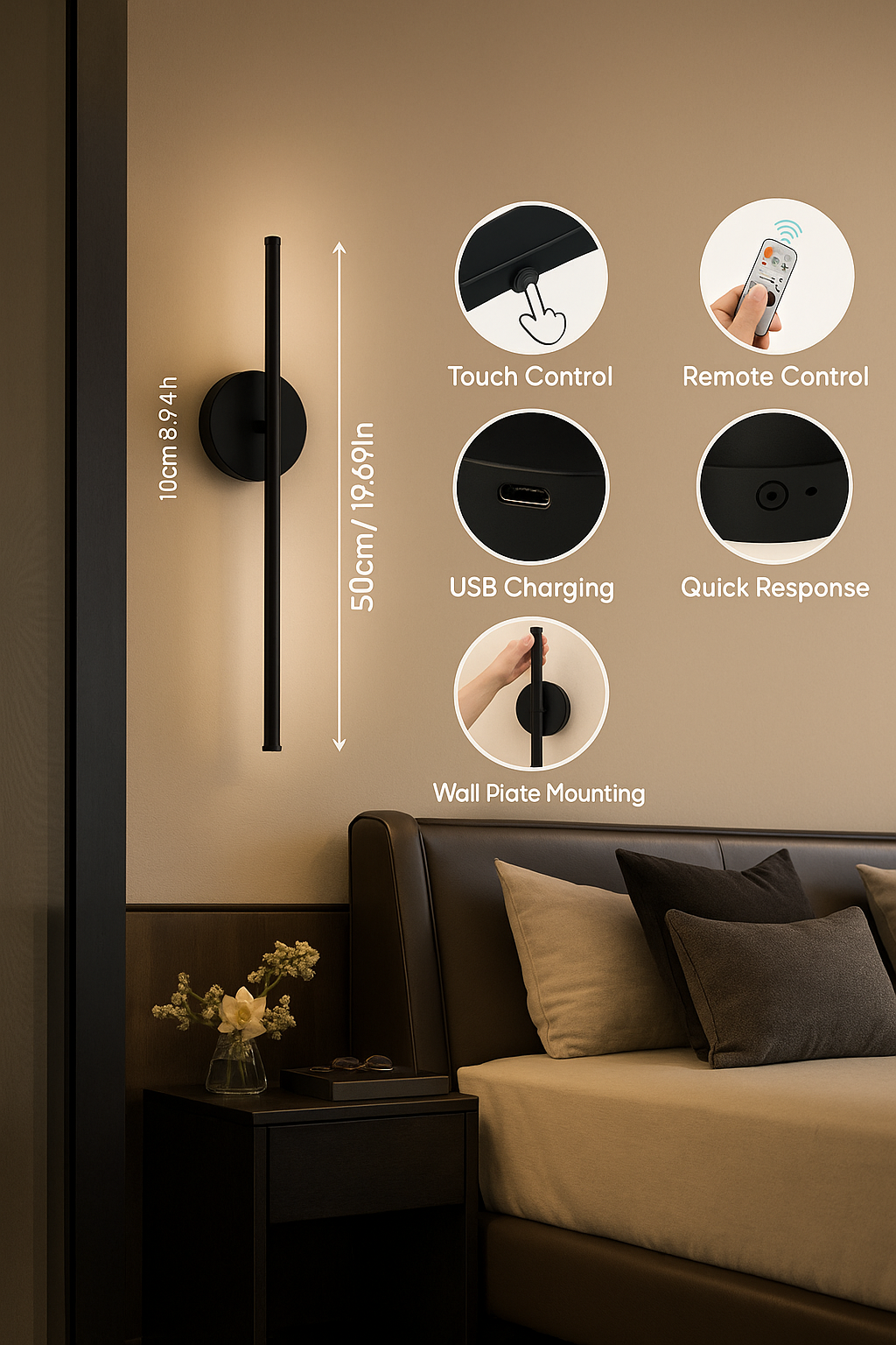 LED Rechargeable Wall Light