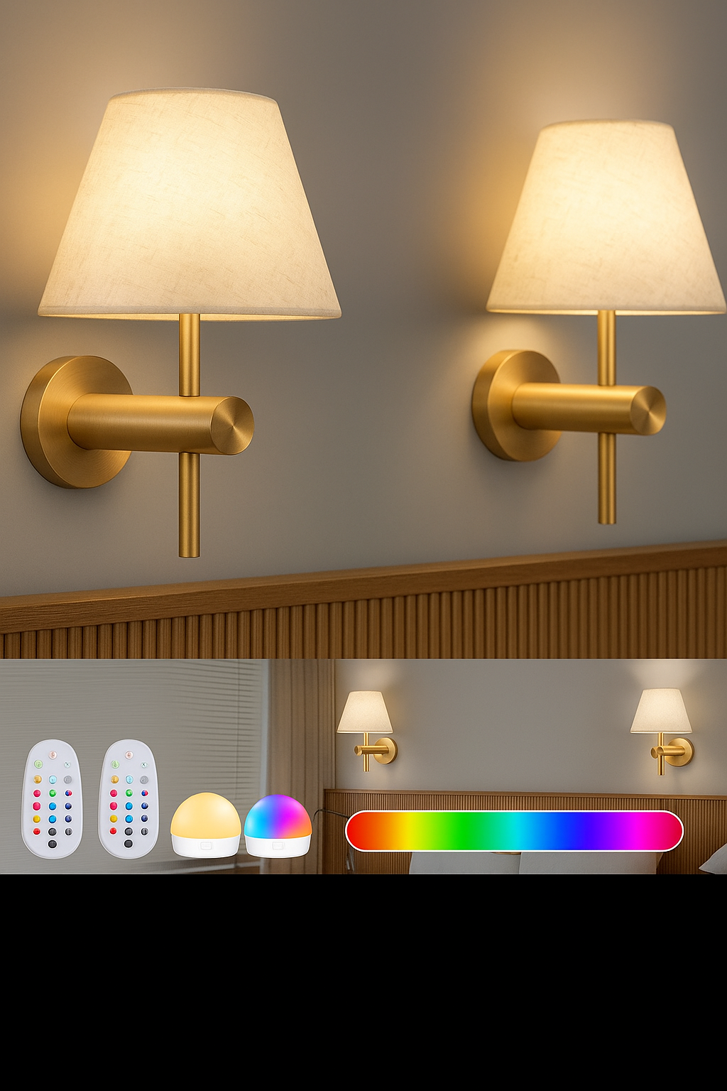 Cordless Rechargeable Battery Powered Wall Lamp