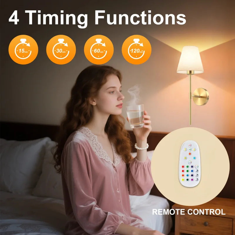 Set of 2 Rechargeable Wall Lamps