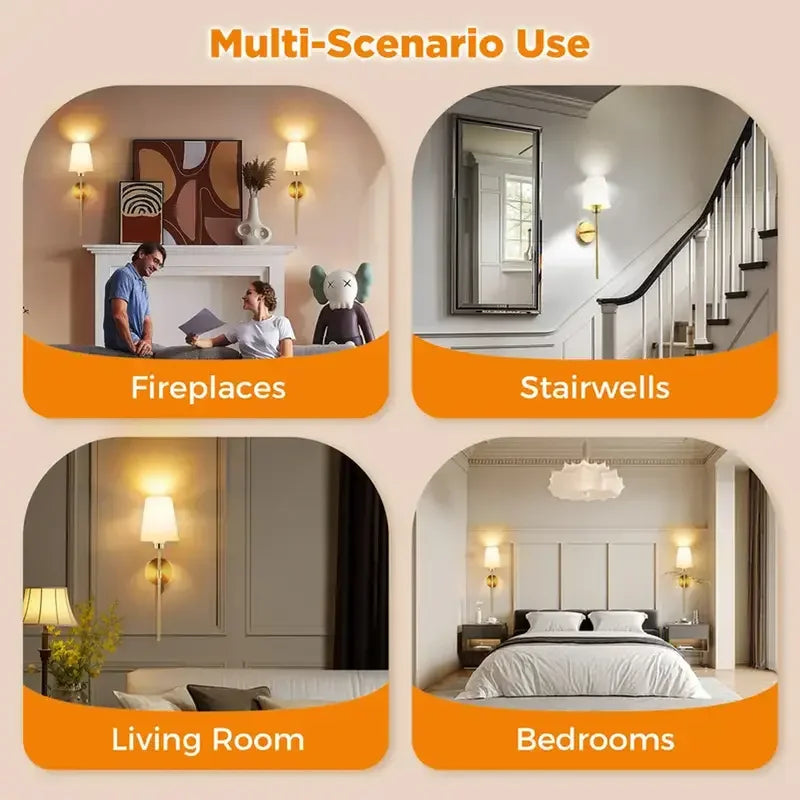 Set of 2 Rechargeable Wall Lamps