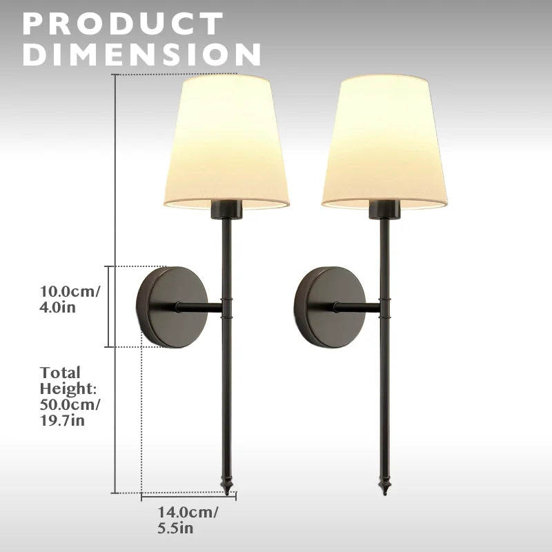 Set of 2 Rechargeable Wall Lamps
